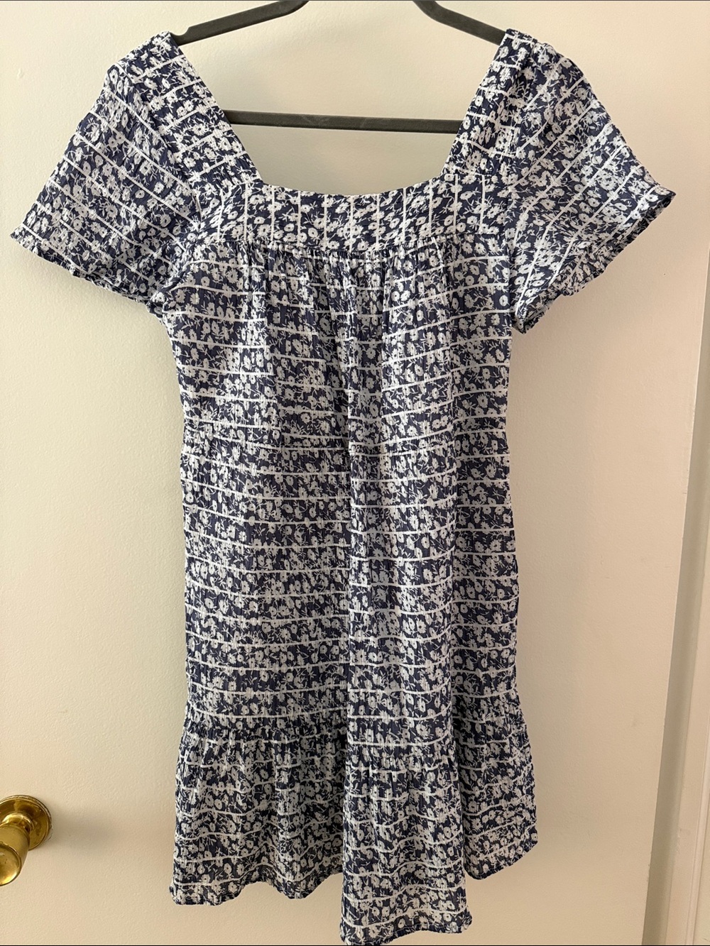 RAILS Blue and White Floral Square-Neck Women’s Dress
